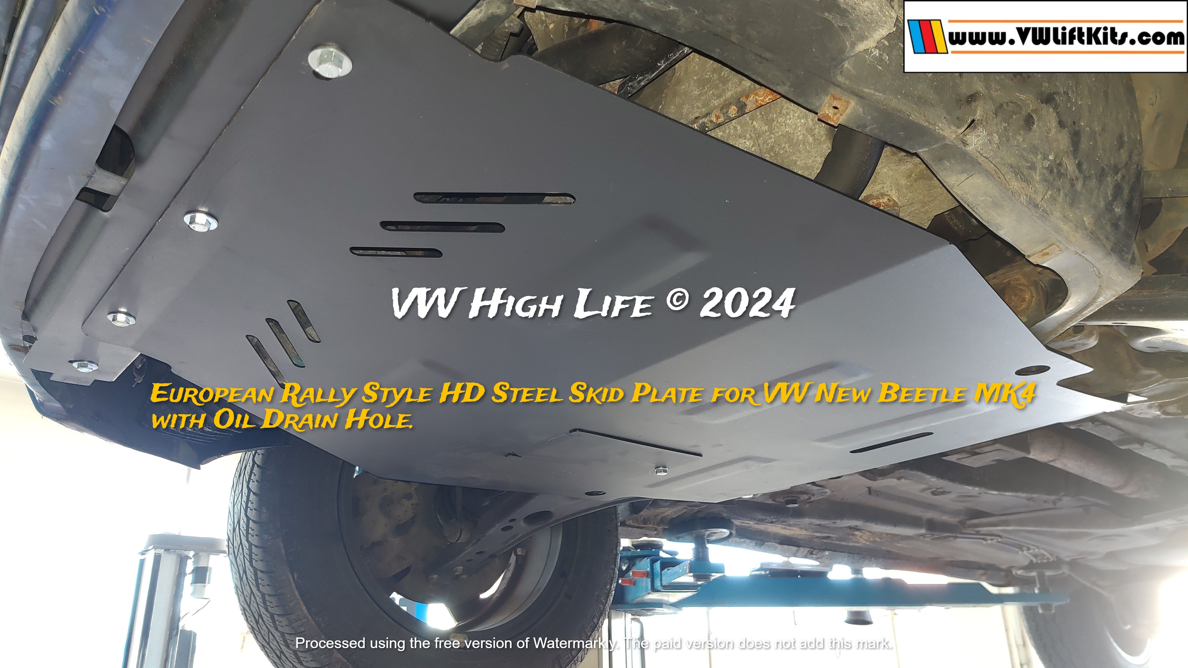 Heavy Duty Bolt On Rally Style Steel Skid Plate for VW Vehicles in Europe.